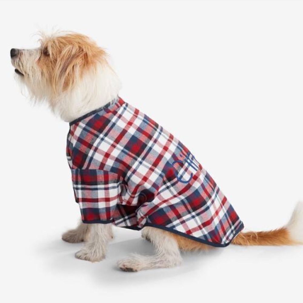 The Company Store Large, XL Flannel Plaid Red/Navy Dog Pajamas
